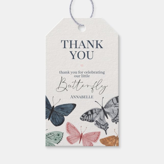 Boho Little Butterfly Party Favours Tags (Front)