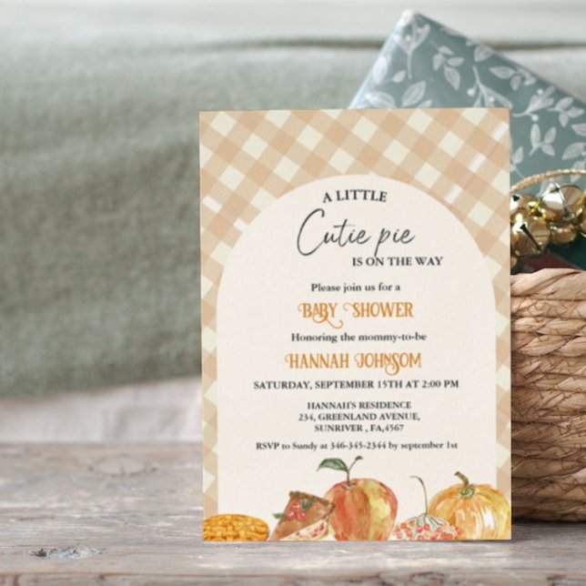  Boho Little Cutie Pie Thanksgiving Baby Shower Invitation (Creator Uploaded)