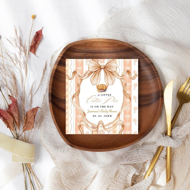 Boho Little Cutie Pie Thanksgiving Baby Shower Napkin (Creator Uploaded)