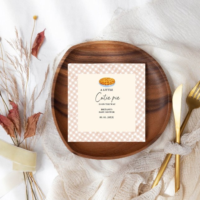 Boho Little Cutie Pie Thanksgiving Baby Shower Napkin (Creator Uploaded)