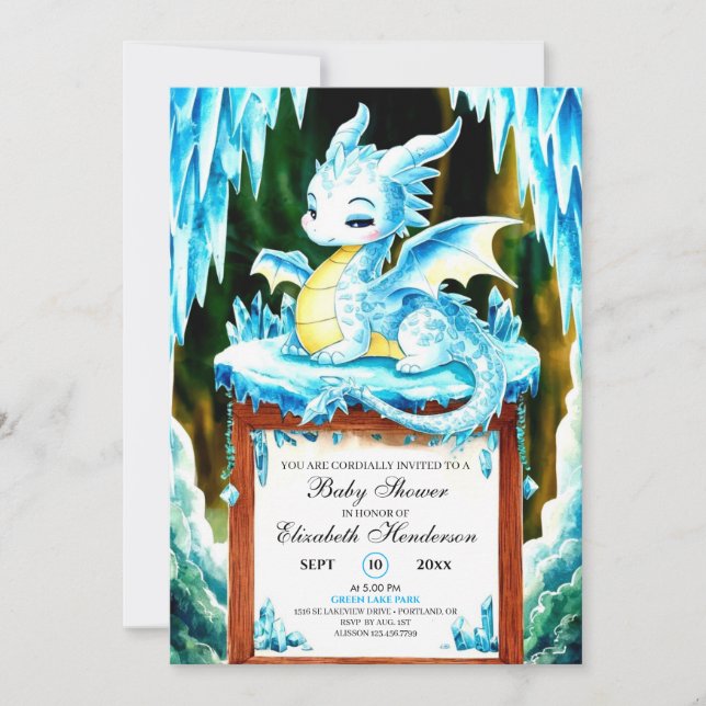 Boho Little Dragon Baby Shower Invitation (Front)