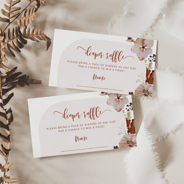 Boho Little pumpkin diaper raffle ticket Enclosure Card (Creator Uploaded)