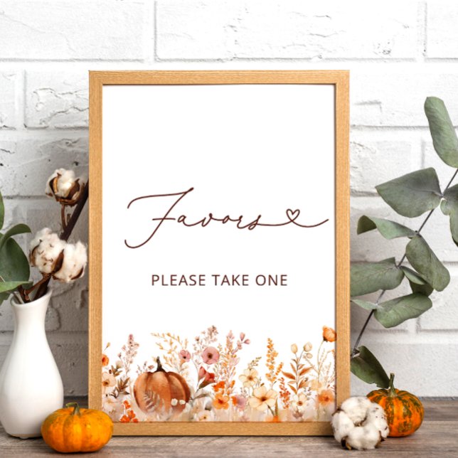  Boho Little Pumpkin Fall Wildflowers Favours  Poster (Creator Uploaded)