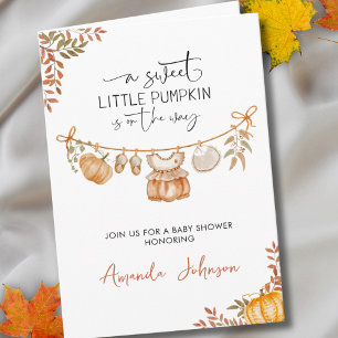 Boho Little Pumpkin is on the Way Fall Baby Shower Invitation