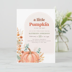 Boho Little Pumpkin on the Way Baby Shower Invitation