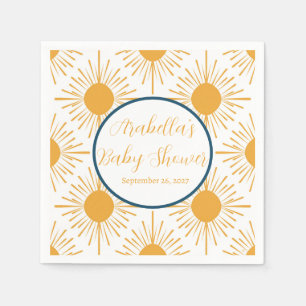 Boho Little Ray of Sun Neutral Baby Shower  Napkin