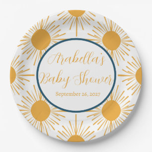 Boho Little Ray of Sun Neutral Baby Shower  Paper Plate
