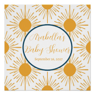 Boho Little Ray of Sun Neutral Baby Shower  Poster
