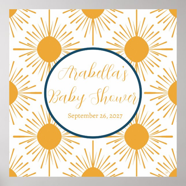 Boho Little Ray of Sun Neutral Baby Shower  Poster (Front)