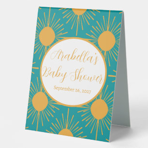 Boho Little Ray of Sun Turquoise Baby Shower 