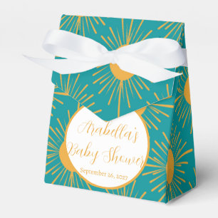 Boho Little Ray of Sun Turquoise Baby Shower Favour Box
