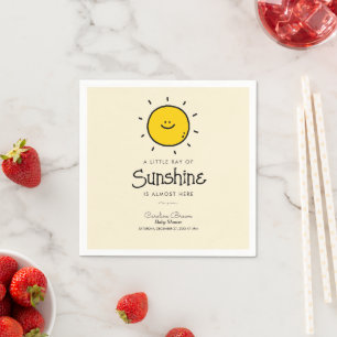 Boho Little Ray Of Sunshine Baby Shower Napkin
