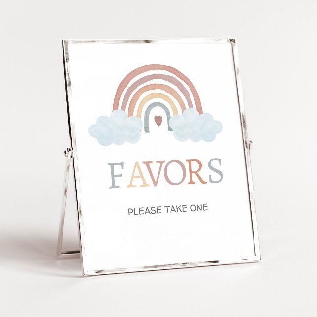 Boho Little Ray of Sunshine Favours Sign (Rainbow Baby Shower Favors Sign)