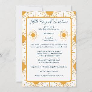 Boho Little Ray of Sunshine Neutral Baby Shower Invitation