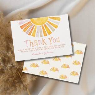 Boho Little Ray of Sunshine Thank You Baby Shower  Enclosure Card