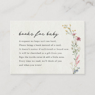 Boho Little Wildflower Books for Baby Enclosure Card