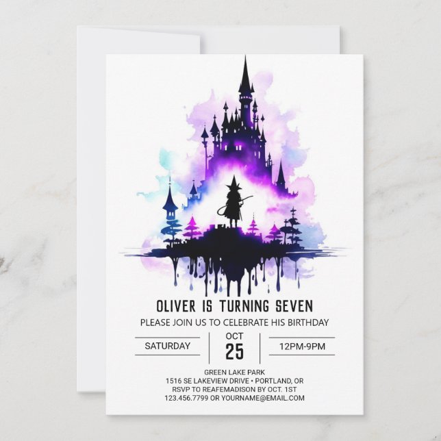 Boho Little Wizard Magical Birthday Invitation (Front)