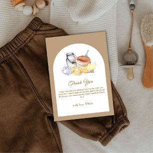 Boho Locally Grown Farm Chicken Mouse Baby Shower Thank You Card