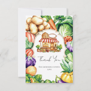 Boho Locally Grown Farmer's Market Baby Shower Thank You Card