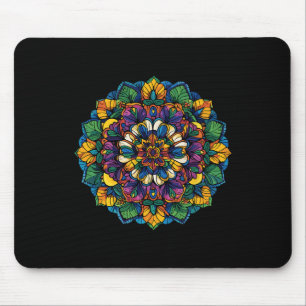 Boho Lotus Mandala Colourful Floral Yoga Meditatio Mouse Mat