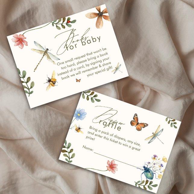Boho Love Bug Insects Dragonfly baby shower  Enclosure Card (Creator Uploaded)