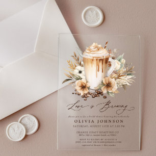 Boho Love is Brewing Bridal Shower Acrylic Invitations