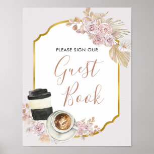 Boho Love is Brewing Bridal Shower Guest Book Sign