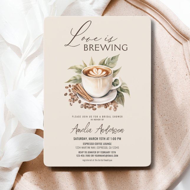 Boho Love is Brewing Bridal Shower Invitation (Creator Uploaded)