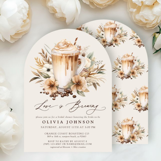 Boho Love is Brewing Bridal Shower Invitation (Creator Uploaded)