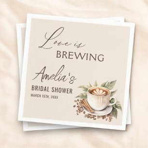 Boho Love is Brewing Coffee Bridal Shower Napkin