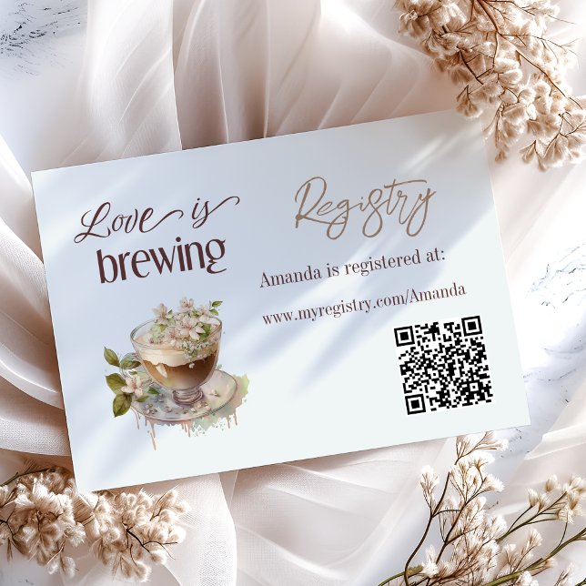 Boho Love is Brewing Floral Bridal Shower Brunch Enclosure Card (Creator Uploaded)
