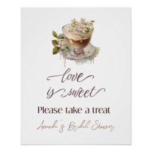 Boho Love is Brewing Floral Bridal Shower Brunch Poster