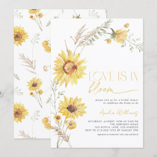 Boho Love is in Bloom Sunflower Botanical Invitation
