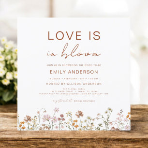 Boho Love is in Bloom Wildflower Bridal Shower Invitation