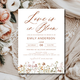 Boho Love is in Bloom Wildflower Bridal Shower Invitation