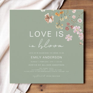 Boho Love is in Bloom Wildflower Bridal Shower Invitation