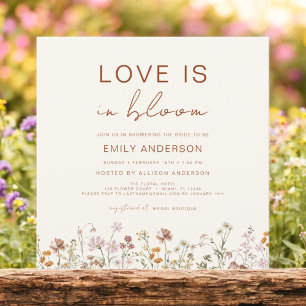 Boho Love is in Bloom Wildflower Bridal Shower Invitation