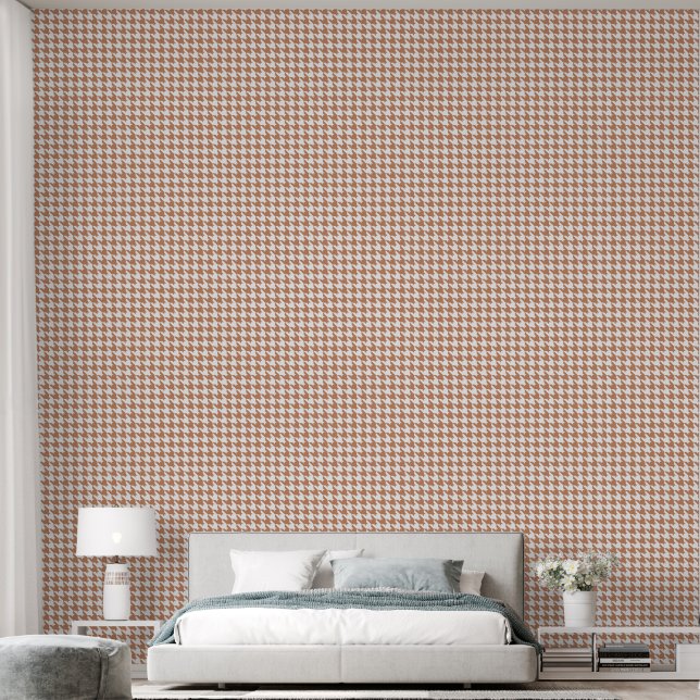 Boho Lt. Brown Houndstooth Wallpaper (Bedroom)