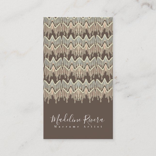 Boho Macrame Artist Handmade Art Designer Business Card (Front)