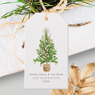 Boho Macrame Christmas Tree Gift Tags