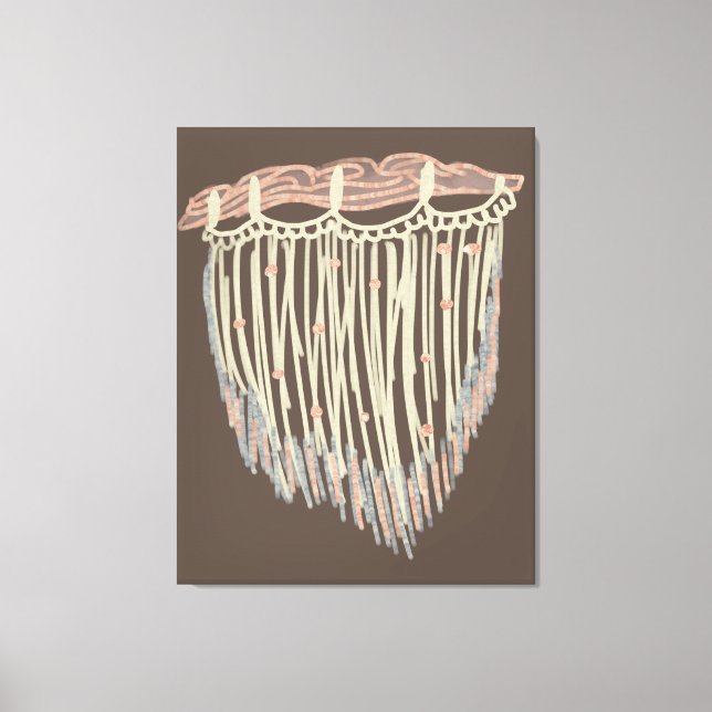 Boho Macrame Hanging Painting Art Canvas Print (Front)