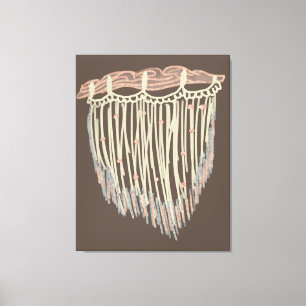 Boho Macrame Hanging Painting Art Canvas Print