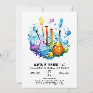 Boho Mad Scientist Discovery Birthday Invitation