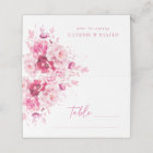 Boho Magenta Hot Pink Floral Wedding Place Card