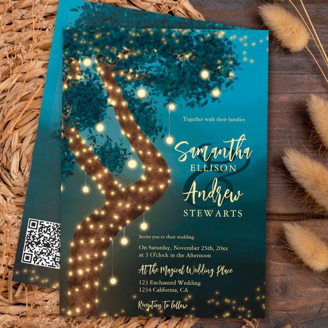 Boho magical enchanted forest woodland wedding invitation (Creator Uploaded)