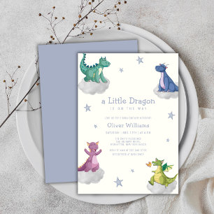 Boho Magical Little Dragon Baby Shower Invitation