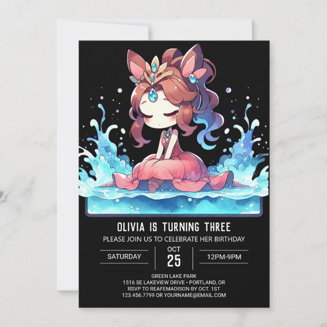 Boho Magical Princess Birthday Invitation (Front)