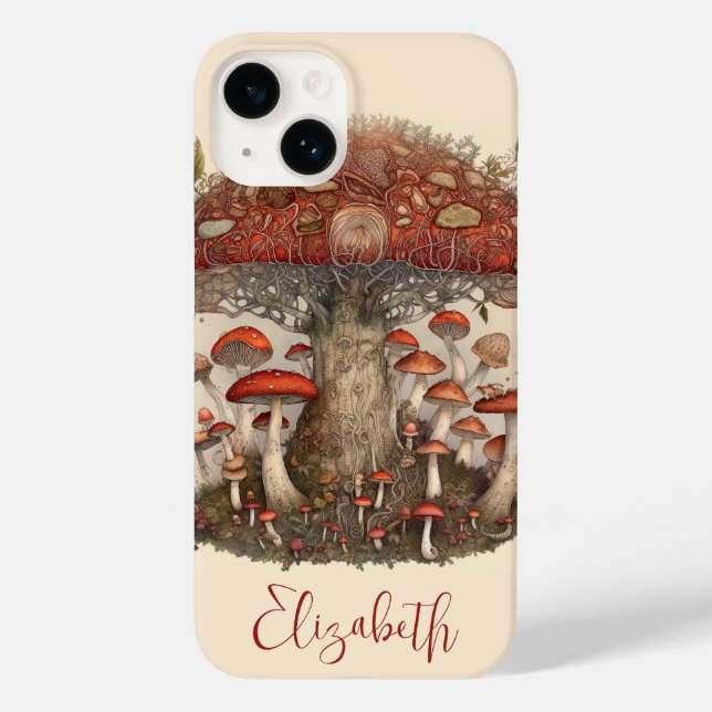  Boho Magical Red Spotted Mushroom Case-Mate iPhone Case (Back)