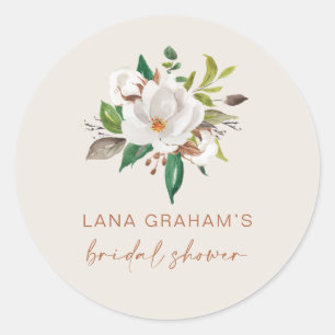 Boho Magnolia Favour Labels Bridal Shower Seal L20