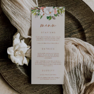 Boho Magnolia Menu Wedding Bridal Shower Meal L201